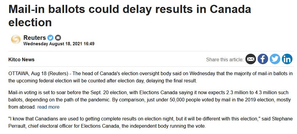 Mail in vote delay